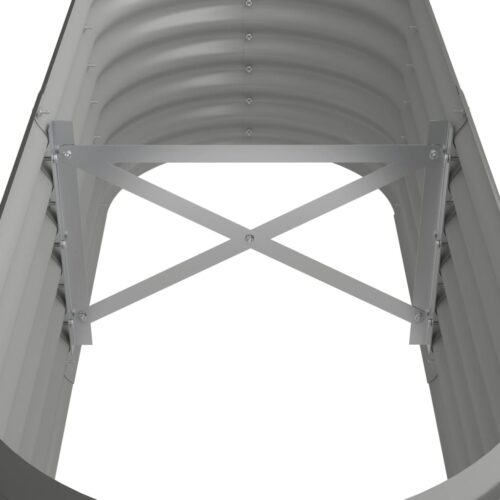 Garden Raised Bed Powder-Coated Steel 114x40x36cm Grey - Image 5