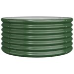 Garden Planter Powder-coated Steel 80x80x36cm Green