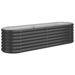 Garden Raised Bed Powder-coated Steel 152x40x36cm Anthracite