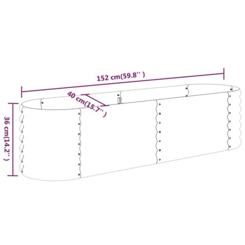 Garden Raised Bed Powder-coated Steel 152x40x36cm Anthracite - Image 6