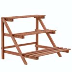 3-Tier Plant Stand Cedar Wood 48x45x40cm