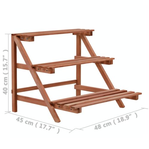 3-Tier Plant Stand Cedar Wood 48x45x40cm - Image 6