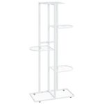 5-Floor Flower Stand 43x22x98cm White Metal
