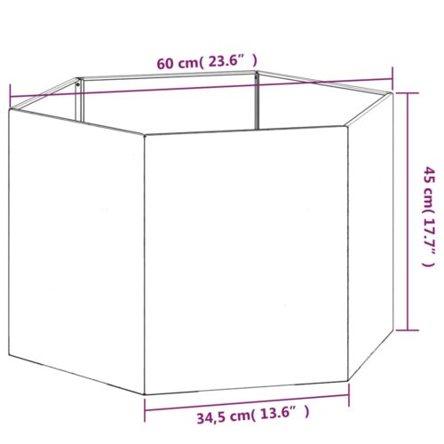 Planter Rusty 60x60x45cm Corten Steel - Image 8