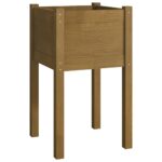 Garden Planter Honey Brown 40x40x70cm Solid Pinewood