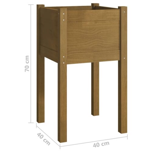 Garden Planter Honey Brown 40x40x70cm Solid Pinewood - Image 7