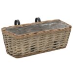 Balcony Planter 2pcs Wicker with PE Lining 40cm