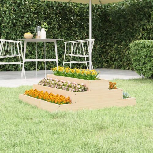 Planter 80x80x27cm Solid Wood Pine - Image 2