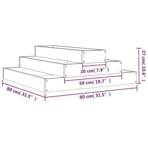 Planter 80x80x27cm Solid Wood Pine - Image 7
