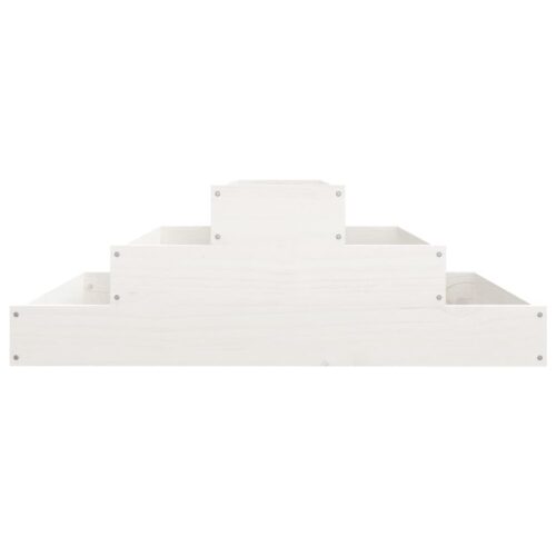 Planter White 80x80x27cm Solid Wood Pine - Image 5