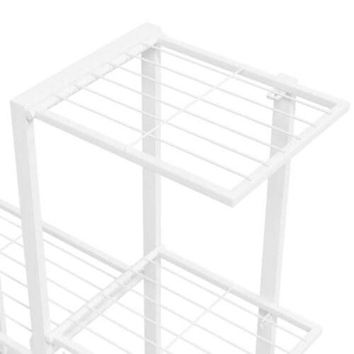 Flower Stand with Wheel 94.5x25x92.5cm White Metal - Image 6