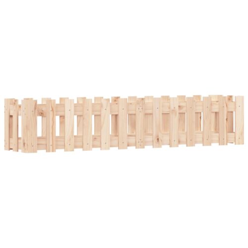 Garden Raised Bed with Fence Design 150x30x30cm Solid Wood Pine - Image 4