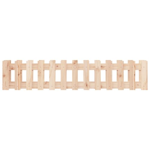 Garden Raised Bed with Fence Design 150x30x30cm Solid Wood Pine - Image 5