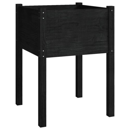Garden Planter Black 50x50x70cm Solid Pinewood