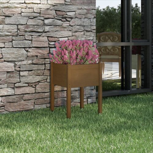 Garden Planter Honey Brown 50x50x70cm Solid Pinewood - Image 2