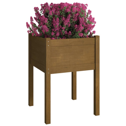 Garden Planter Honey Brown 50x50x70cm Solid Pinewood - Image 3