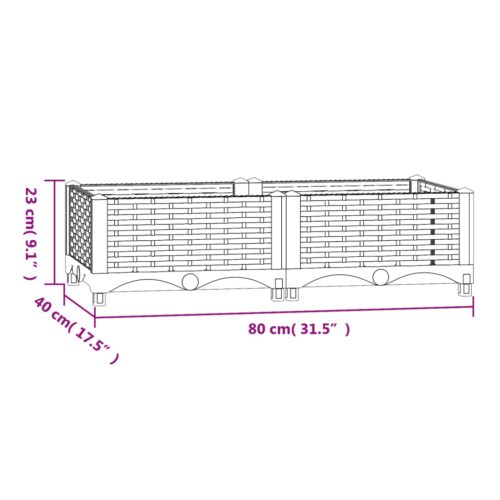 Raised Bed 80x40x23cm Polypropylene - Image 6