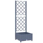 Garden Planter with Trellis Dark Grey 40x40x121.5cm PP