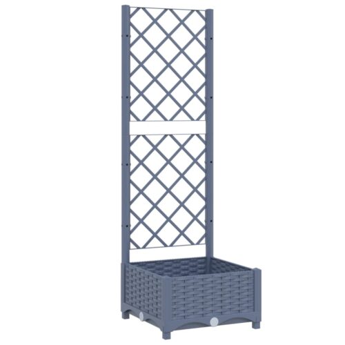 Garden Planter with Trellis Dark Grey 40x40x121.5cm PP