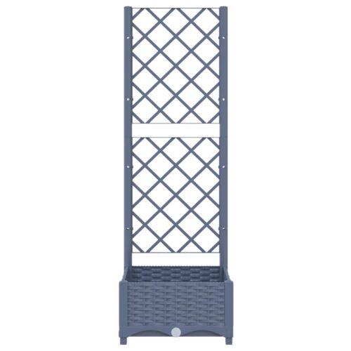 Garden Planter with Trellis Dark Grey 40x40x121.5cm PP - Image 4