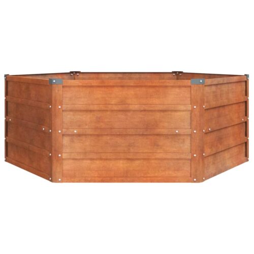 Garden Raised Bed Rusty 129x129x45cm Corten Steel - Image 4