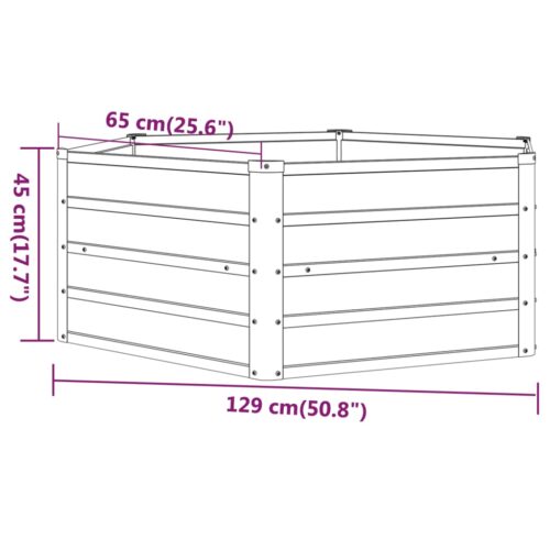 Garden Raised Bed Rusty 129x129x45cm Corten Steel - Image 7