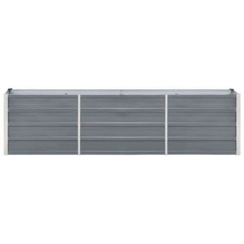 Garden Raised Bed Galvanised Steel 240x40x45cm Grey