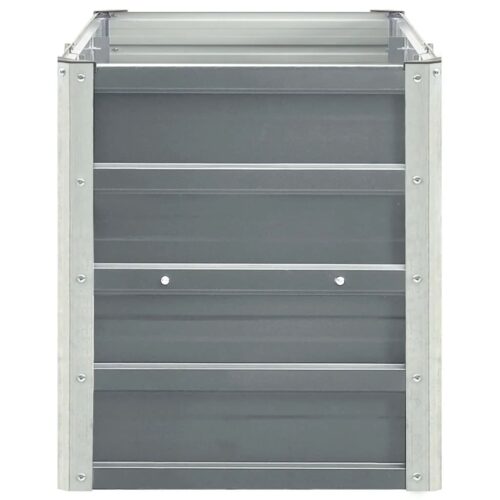 Garden Raised Bed Galvanised Steel 240x40x45cm Grey - Image 3