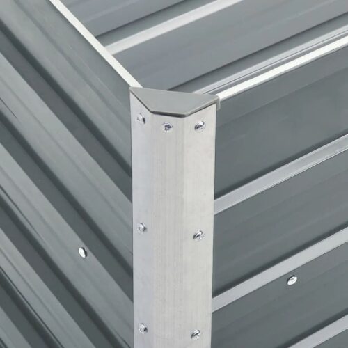 Garden Raised Bed Galvanised Steel 240x40x45cm Grey - Image 4