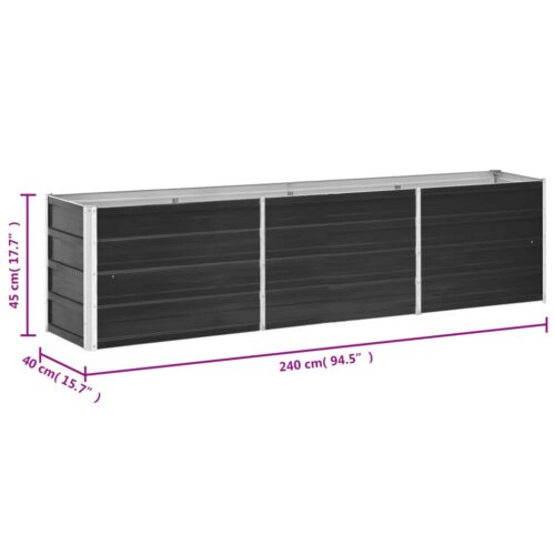 Garden Raised Bed Galvanised Steel 240x40x45cm Anthracite - Image 6