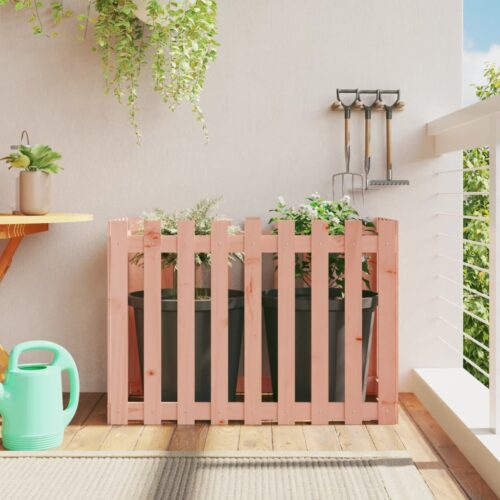 Garden Raised Bed with Fence Design 100x50x70cm Solid Wood Douglas - Image 2