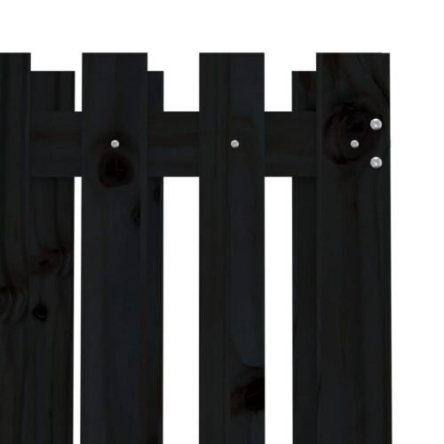 Garden Planter with Fence Design Black 70x70x70cm Solid Wood Pine - Image 7