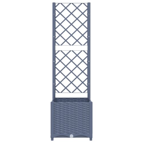 Garden Planter with Trellis Dark Grey 40x40x136cm PP - Image 4