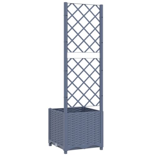 Garden Planter with Trellis Dark Grey 40x40x136cm PP - Image 6