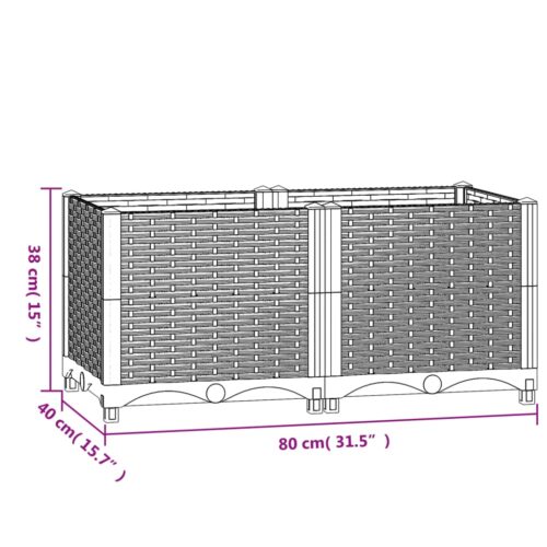 Raised Bed 80x40x38cm Polypropylene - Image 6