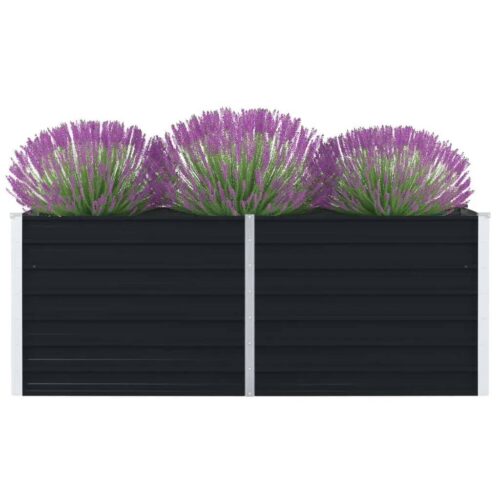 Raised Garden Bed 160x80x45cm Galvanised Steel Anthracite - Image 2