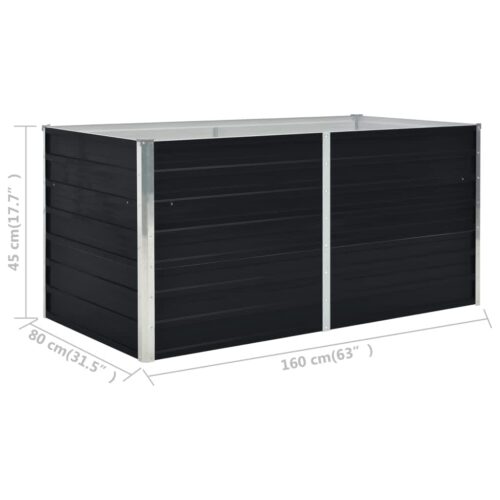 Raised Garden Bed 160x80x45cm Galvanised Steel Anthracite - Image 6