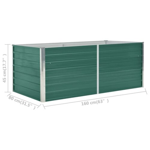 Raised Garden Bed 160x80x45cm Galvanised Steel Green - Image 6