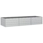 Garden Raised Bed 240x80x45cm Galvanized Steel Silver