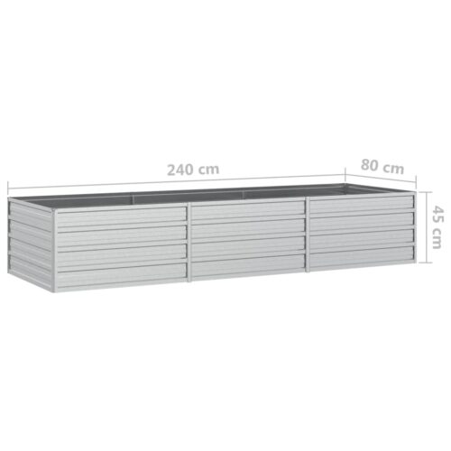 Garden Raised Bed 240x80x45cm Galvanized Steel Silver - Image 7
