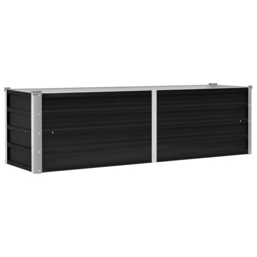 Garden Raised Bed Anthracite 160x40x45cm Galvanised Steel