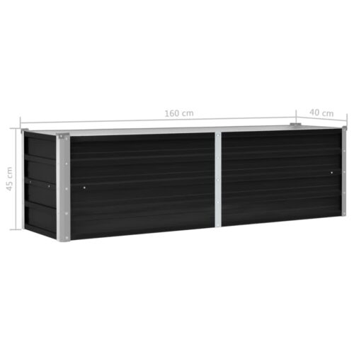Garden Raised Bed Anthracite 160x40x45cm Galvanised Steel - Image 7