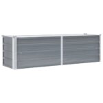 Garden Raised Bed Galvanised Steel 160x40x45cm Grey