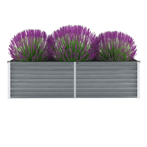 Garden Raised Bed Galvanised Steel 160x40x45cm Grey - Image 2