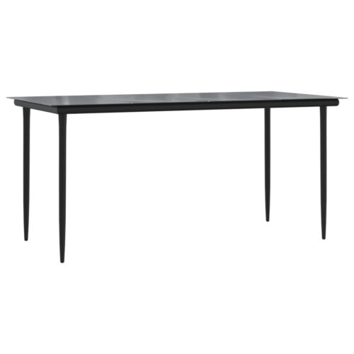 5-Piece Garden Dining Set Black - Image 8