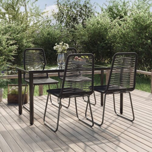 5-Piece Garden Dining Set Black - Image 2