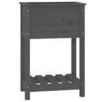 Planter with Shelf Grey 54x34.5x81cm Solid Wood Pine