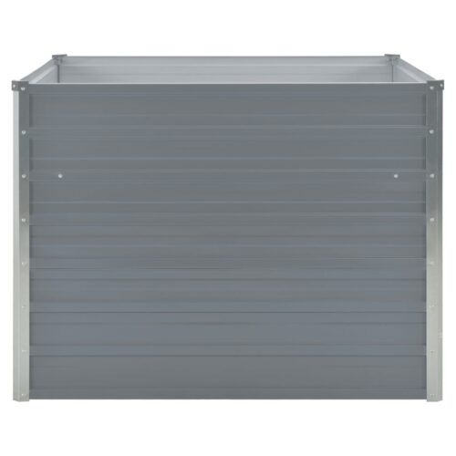 Raised Garden Bed 100x100x77cm Galvanised Steel Grey - Image 3
