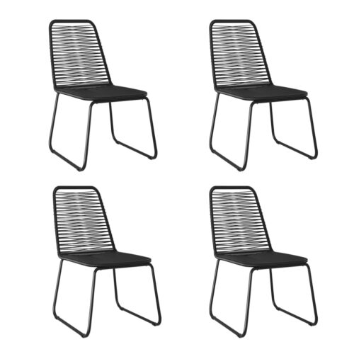 5-Piece Garden Dining Set Black - Image 4