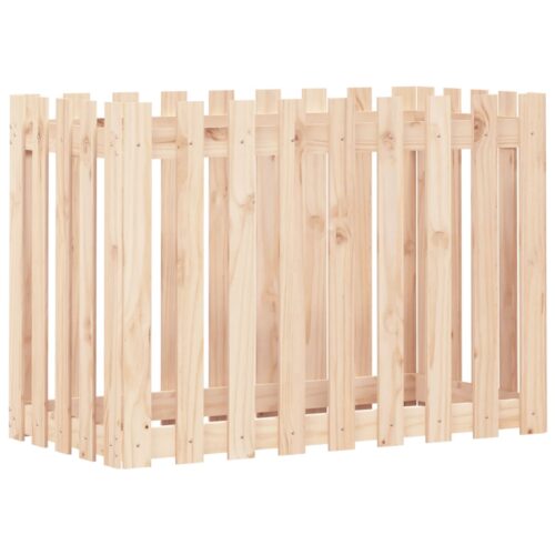 Garden Raised Bed with Fence Design 100x50x70cm Solid Wood Pine
